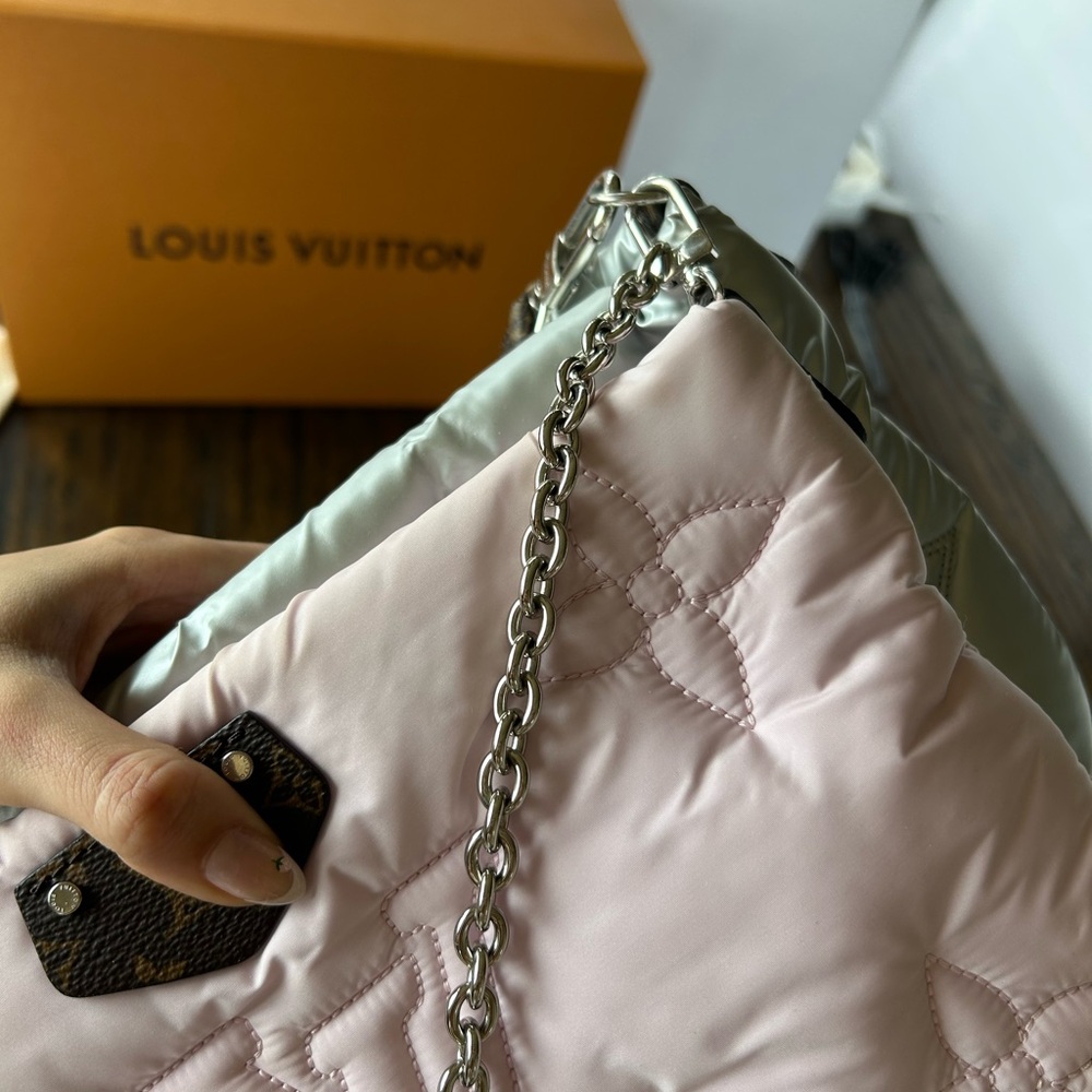 LOUIS VUITTON Econyl Monogram Pillow Maxi Multi Pochette Accessories Silver Pink - Picture 10 of 15